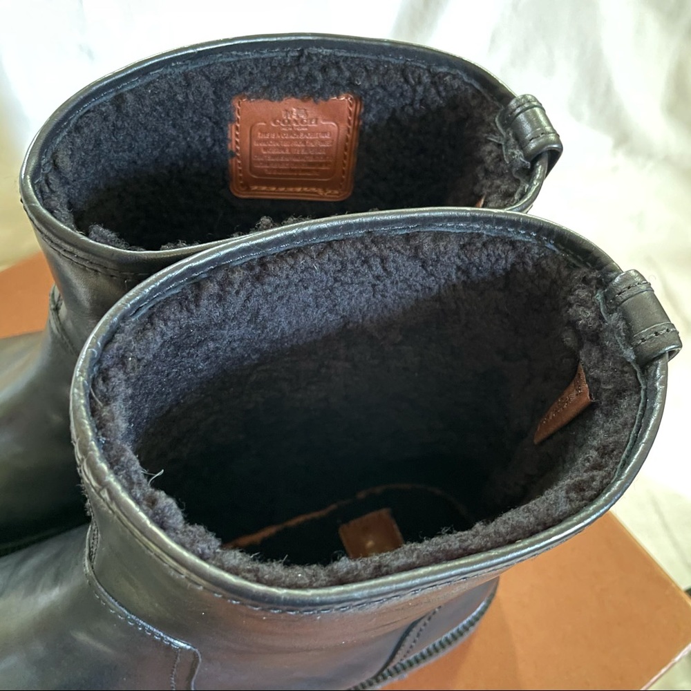 NWB COACH Casual Leather Boots with Shearling - Picture 11 of 13